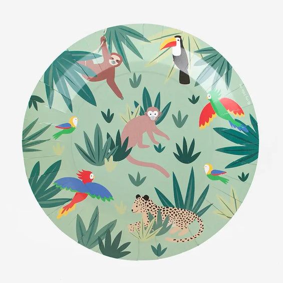 8 Assiettes en carton tropicales