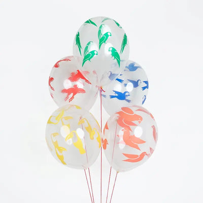 5 Ballons de baudruche oiseaux tropicaux